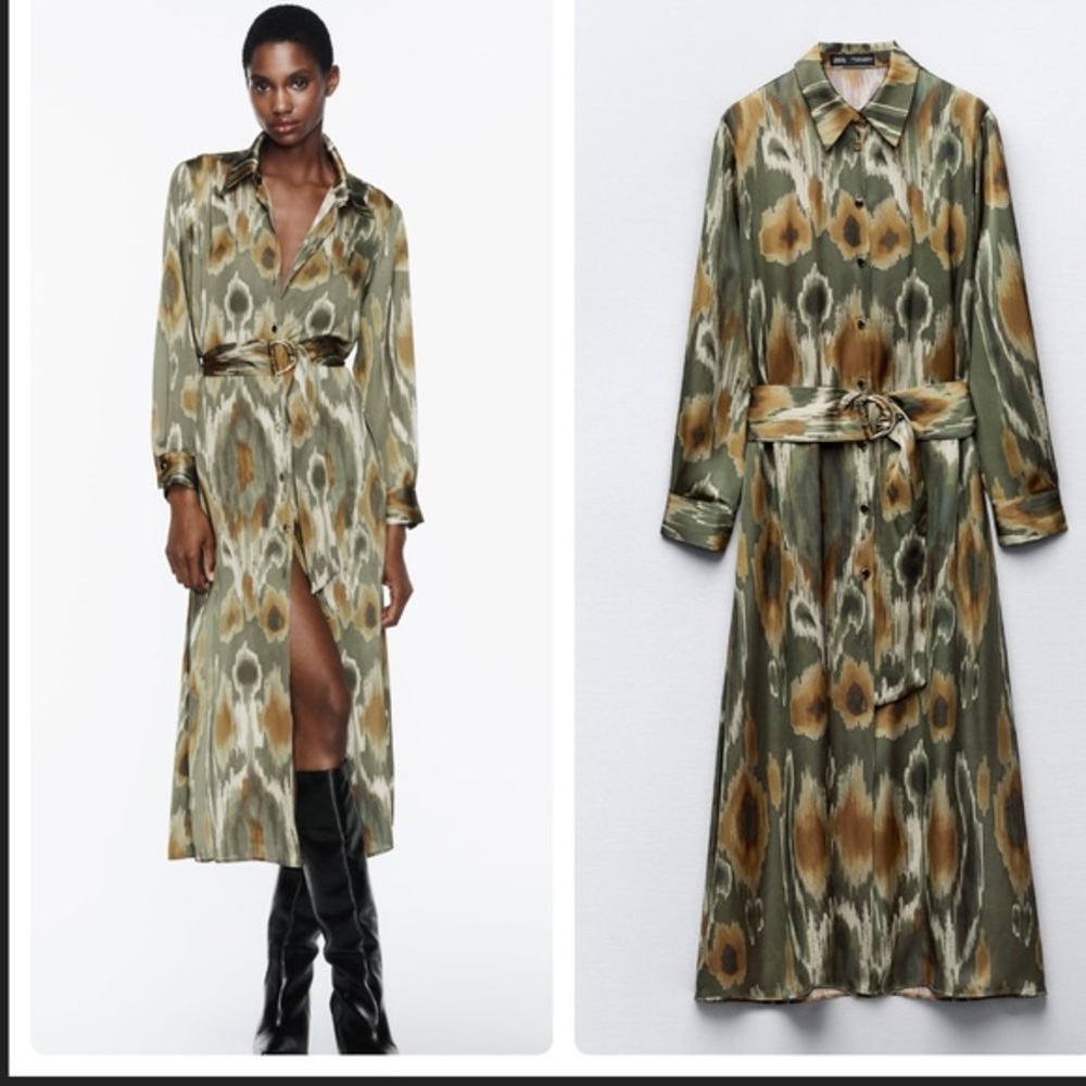 Zara printed midi dress